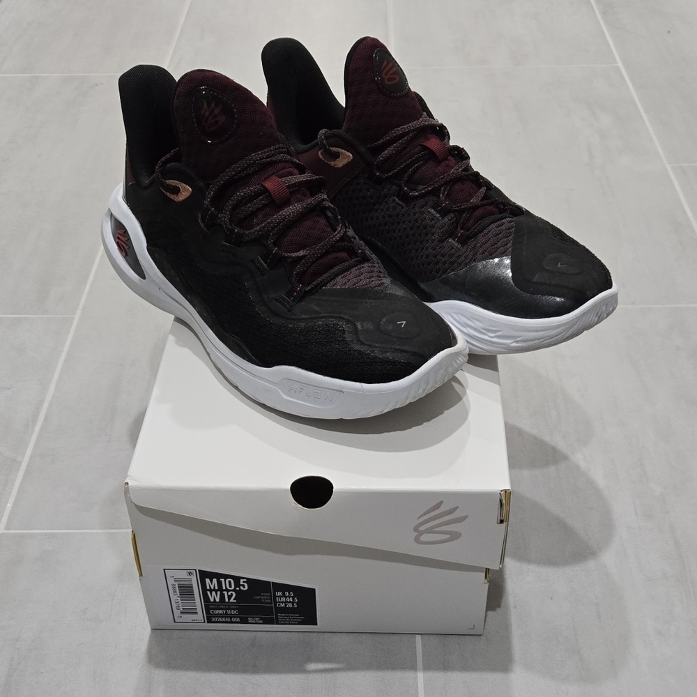 Black and Burgundy Athletic Shoes